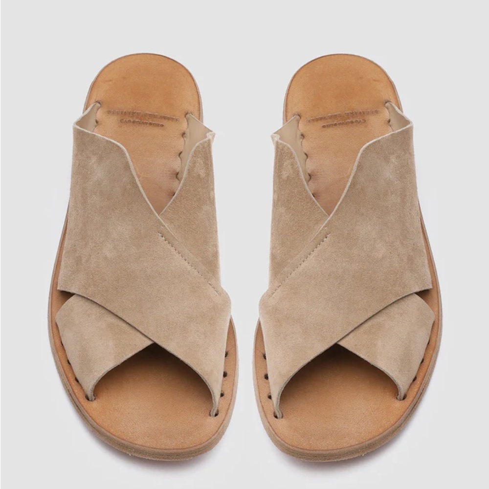 Officine Official Italian Leather Criss Cross Slide Sandals 37 - Picture 2 of 11